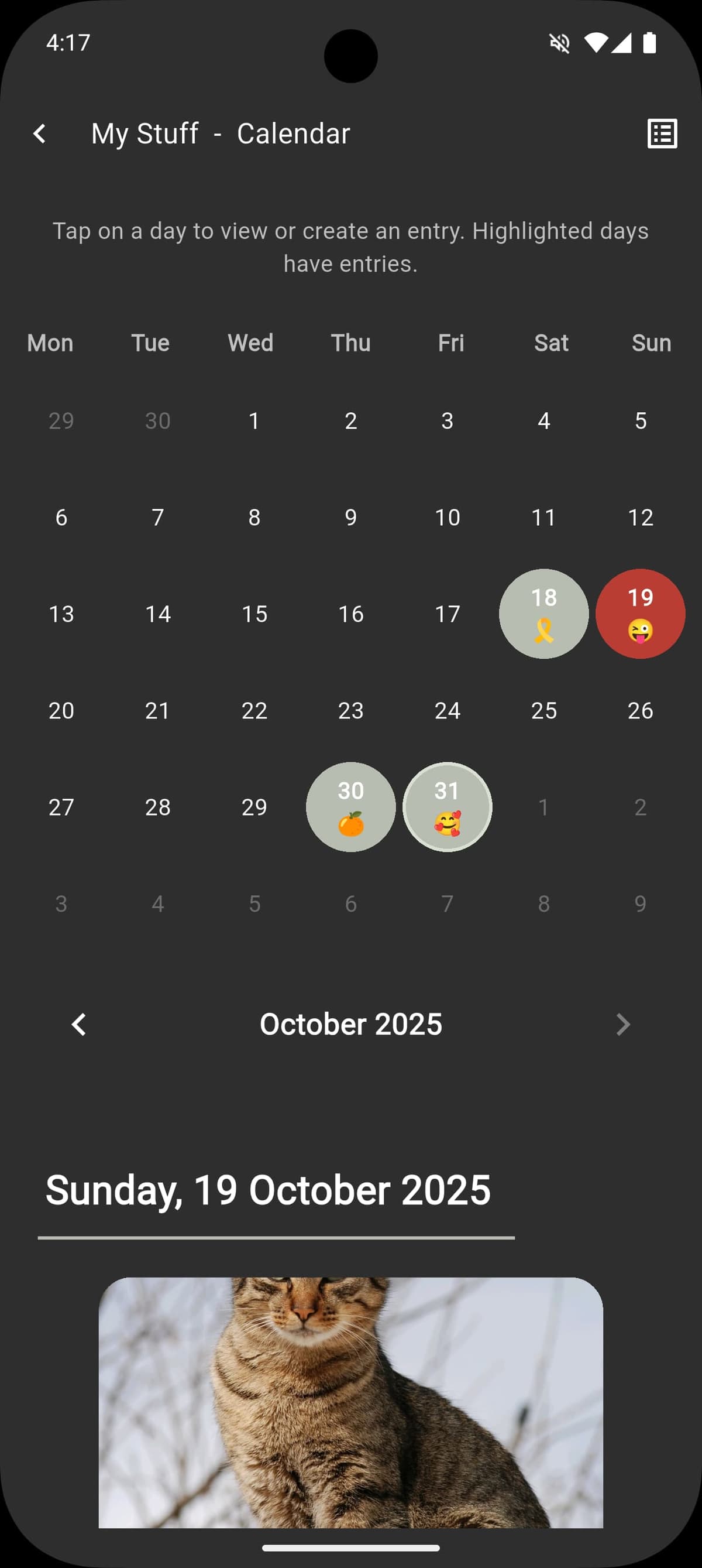 Day Emoji Feature - Day View